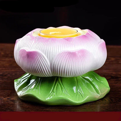 Ceramic lotus candle holder

Buddhist butter lamp holder

Feng Shui home decor UK

Lotus flower altar supplies

Spiritual home ornaments

Zen meditation accessories

Premium ceramic candle stand

High-grade Buddha ware

Decorative tea light holder