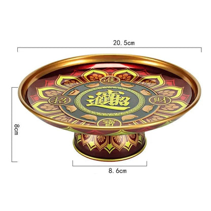 45935949021419 zinc alloy plate

tribute plate

metal plate

high foot plate

creative tray

chinese fruit dish

celestial offering

buddha hall accessories