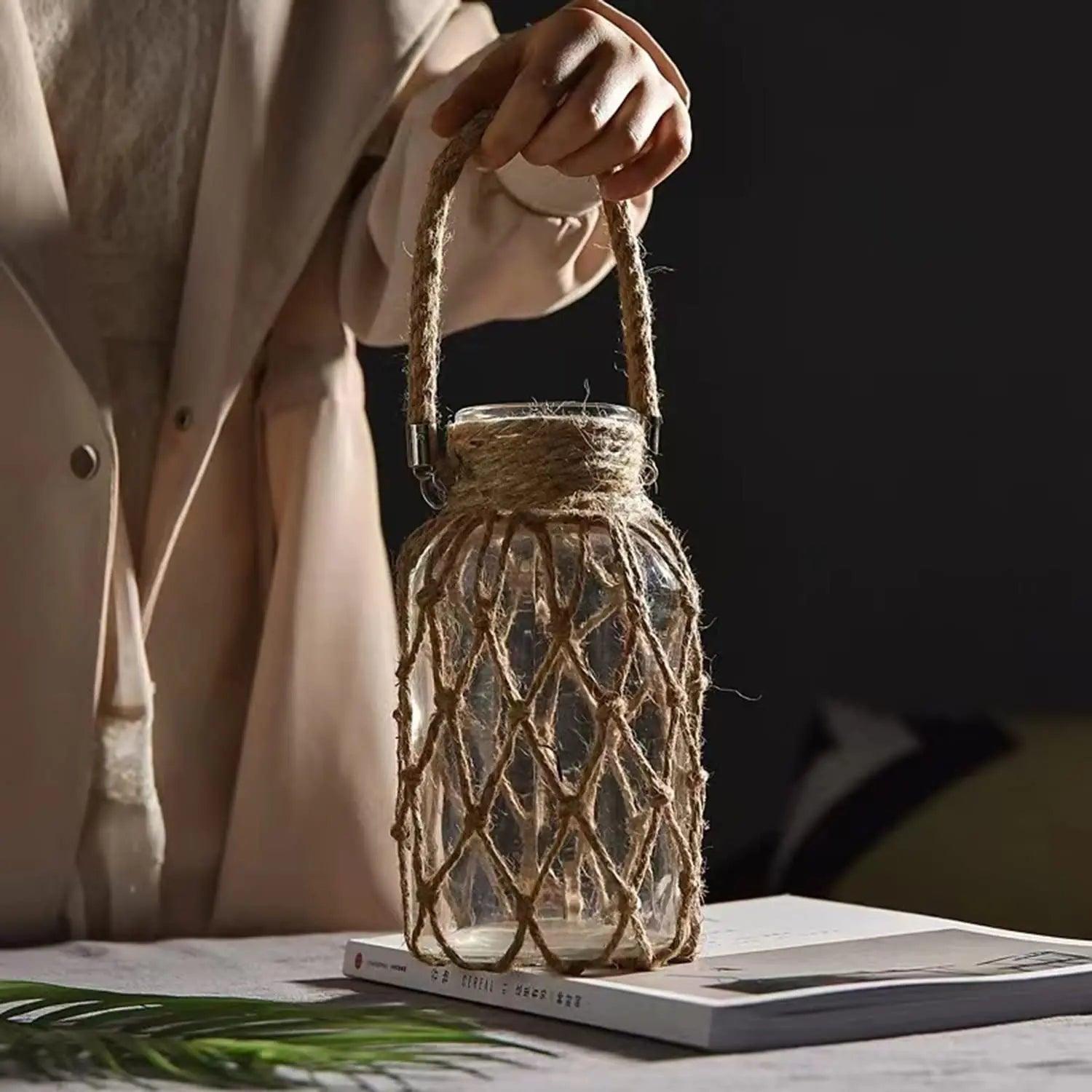 Versatile

Unique

Sustainable

Sustainability Boho Chic

Stylish

Style

Scandinavian Design

Nordic Glass Vase

Hemp-Wrapped Glass Vase

Hemp Rope

Handcrafted Glass Vase

Handcrafted

Fresh Flowers

Flowers Glass Vase

Decor Piece

Centerpiece hemp-Nature

Any Room Sustainable
