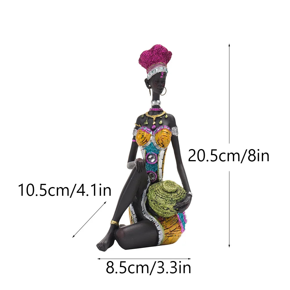 Abstract African sculpture

Black woman figurine

RAKKS home decor

Resin ethnic art

Modern wine cabinet ornament

African heritage statue

Contemporary shelf decor

Cultural home accessories

Boutique cafe decoration