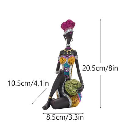 Abstract African sculpture

Black woman figurine

RAKKS home decor

Resin ethnic art

Modern wine cabinet ornament

African heritage statue

Contemporary shelf decor

Cultural home accessories

Boutique cafe decoration