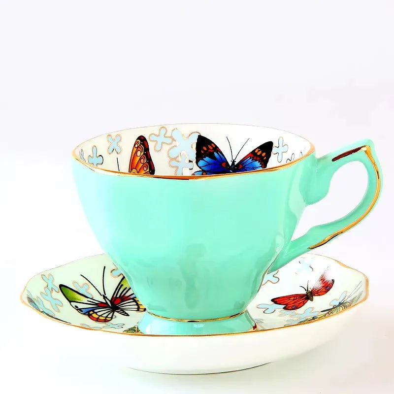 "Green bone china teacup..."