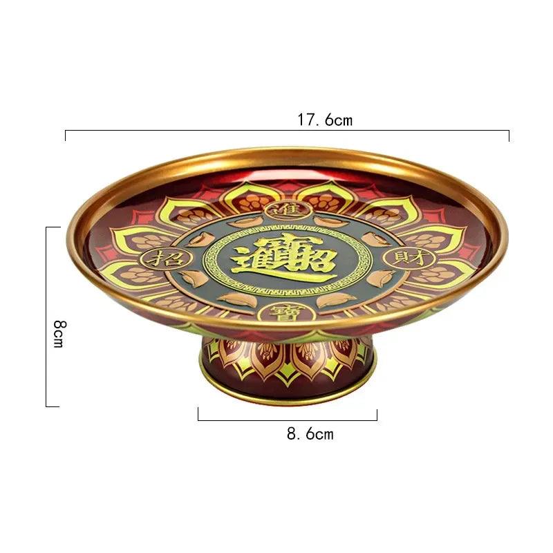 45935948923115zinc alloy plate

tribute plate

metal plate

high foot plate

creative tray

chinese fruit dish

celestial offering

buddha hall accessories