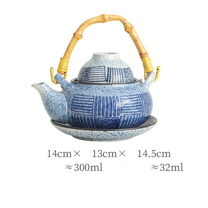 The "Azure Ripple" Japanese Ceramic Tea Set