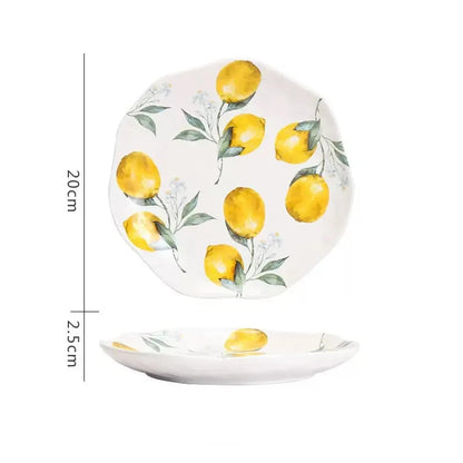 Lemon relief ceramic plates

Textured dinnerware set 

Citrus fruit soup plates

Mediterranean style crockery

3D embossed ceramic bowls

Creative fruit pattern plates

Luxury household dining sets

Zesty kitchen decor

Artisanal ceramic tableware