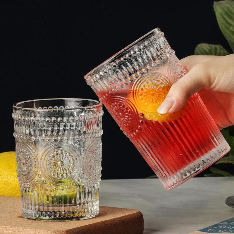 Glass Cups Cold Drink Cups Iced Coffee Iced Tea Cocktails Stylish Durable High-Quality