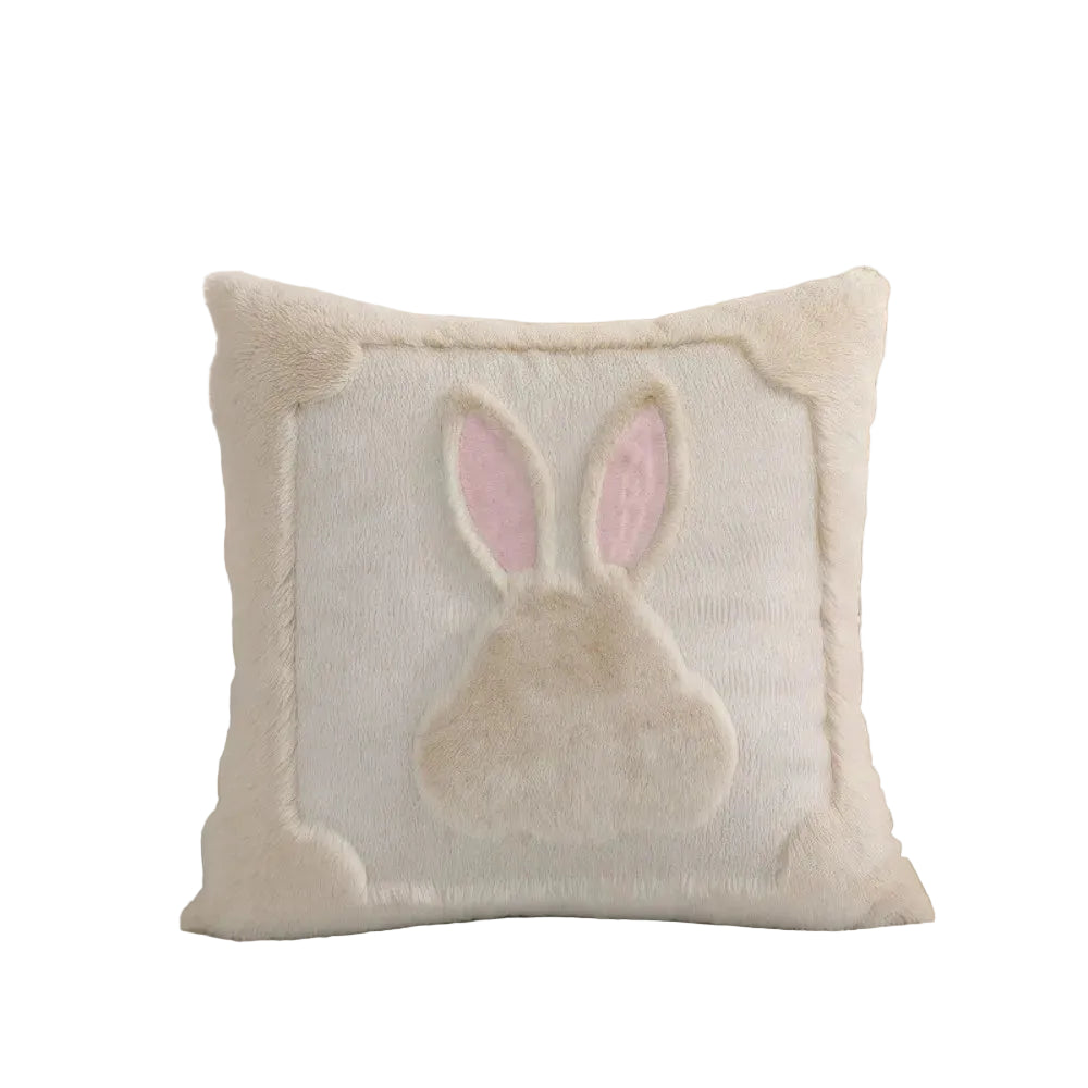 "Bunny Bloom" Soft Cartoon Pillow Cover