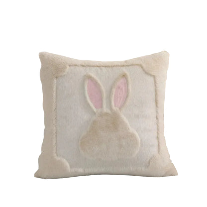 "Bunny Bloom" Soft Cartoon Pillow Cover