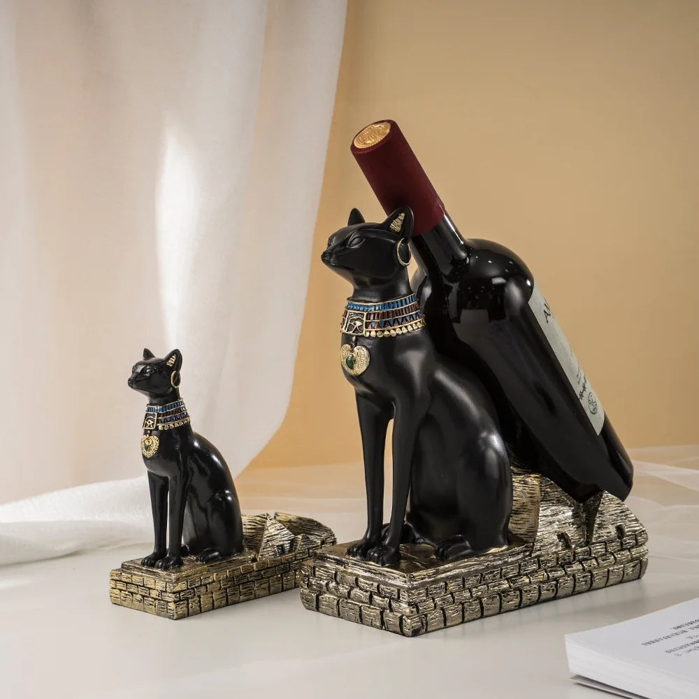 Anubis wine bottle rack

Bastet cat wine holder 

Egyptian bar ornaments

Ancient Egypt home decor

Resin wine bottle stand

Goddess Bastet statue wine rack

Mythological barware gifts

Luxury wine display stand

Artisanal Egyptian crafts