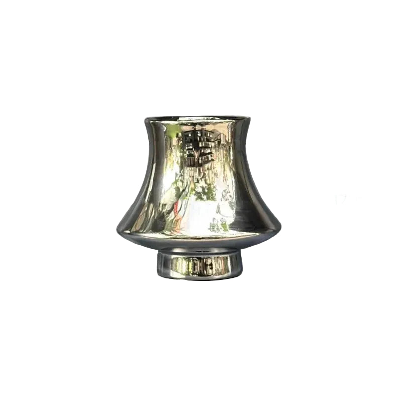  Bell Tower metallic ceramic vase in Silver finish, Small size 10×17cm, white background