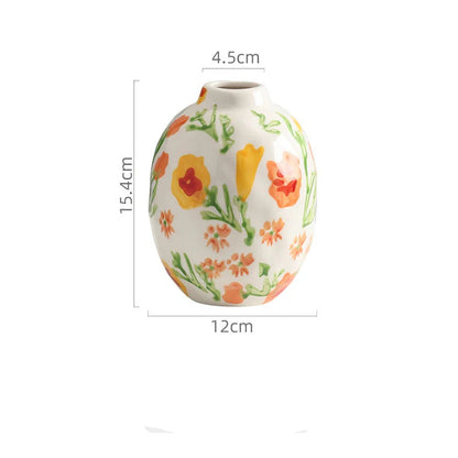 Luxury ceramic gifts Maison style decoration Hand-drawn floral vase Decorative pottery centrepiece

Hand-painted ceramic vase Orchid flower vase Living room ornaments Artisan home decor