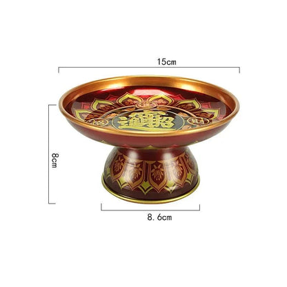 45935948955883 zinc alloy plate

tribute plate

metal plate

high foot plate

creative tray

chinese fruit dish

celestial offering

buddha hall accessories