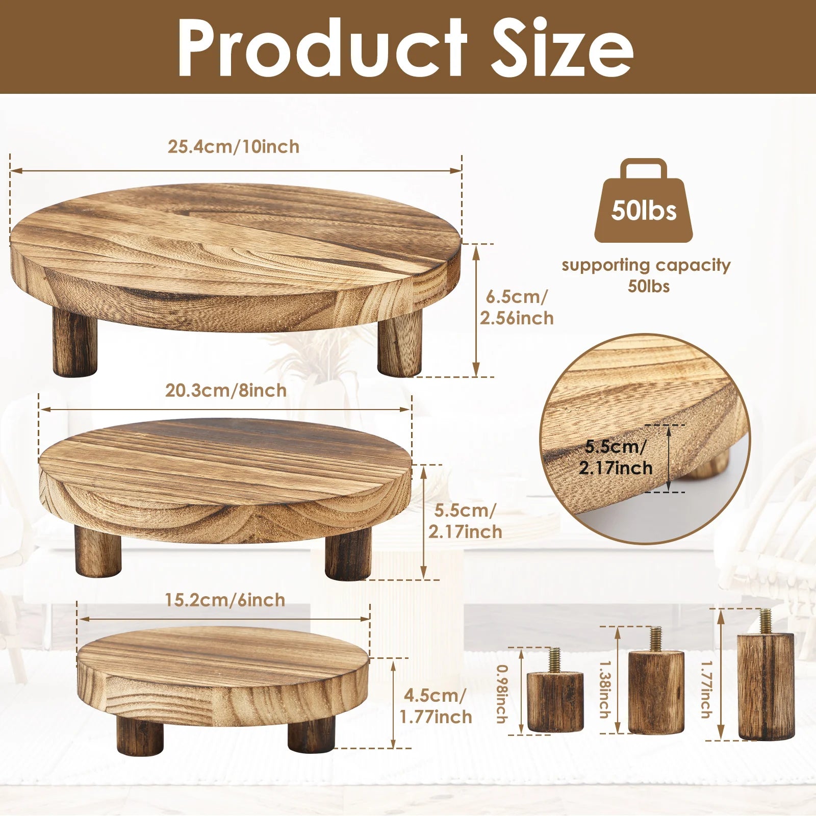wooden tray

wooden stool display stand

wooden riser

wood plant holder

rustic decor

plant riser

patio decor

display stand