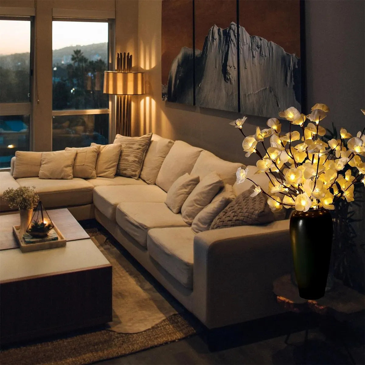 Artificial flower branch lights

White LED floral decor

Aesthetic room lighting UK

DIY wedding flower lights

Realistic lighted orchid stems

Bedroom ambient lighting

Decorative floral branches

Moth orchid room decor