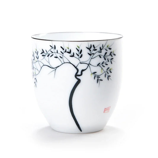 "Willow Whisper" Hand-Painted Porcelain Tea Bowl