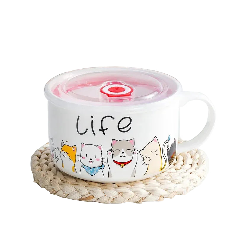 clHouse & Home
Japanese style noodle bowl Decorative ceramic cereal bowl Aesthetic kitchen supplies

Ceramic noodle bowl with lid Large ramen bowl cartoon Cute salad bowl with cover

Cartoon kitchen tableware Microwave safe ceramic food container Large soup bowl for home