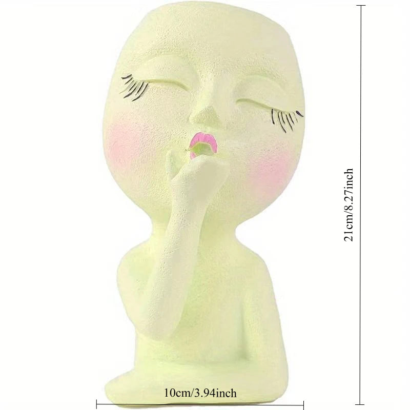 Creative doll flower pot

Resin character planter

Quirky garden decor

Indoor succulent pot

Unique plant gift

Decorative resin ornament

Modern drainage planter

Artisan home accessories

Whimsical plant container