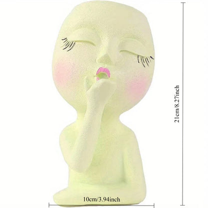 Creative doll flower pot

Resin character planter

Quirky garden decor

Indoor succulent pot

Unique plant gift

Decorative resin ornament

Modern drainage planter

Artisan home accessories

Whimsical plant container