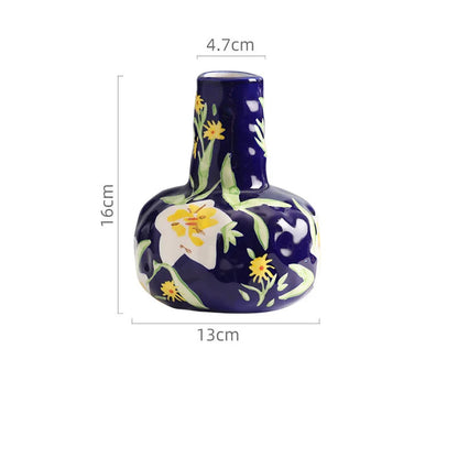 Luxury ceramic gifts Maison style decoration Hand-drawn floral vase Decorative pottery centrepiece

Hand-painted ceramic vase Orchid flower vase Living room ornaments Artisan home decor