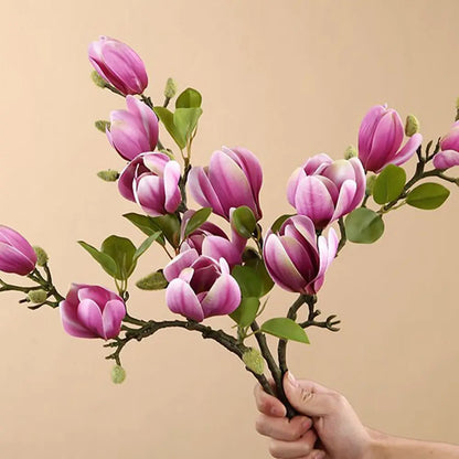 Silk magnolia bouquet

Artificial wedding flowers

Faux bridal bouquet

Magnolia floral props

Realistic silk flowers UK

Magnolia table centrepiece

Artificial garden decoration

DIY floral arrangement

Large faux magnolia stems