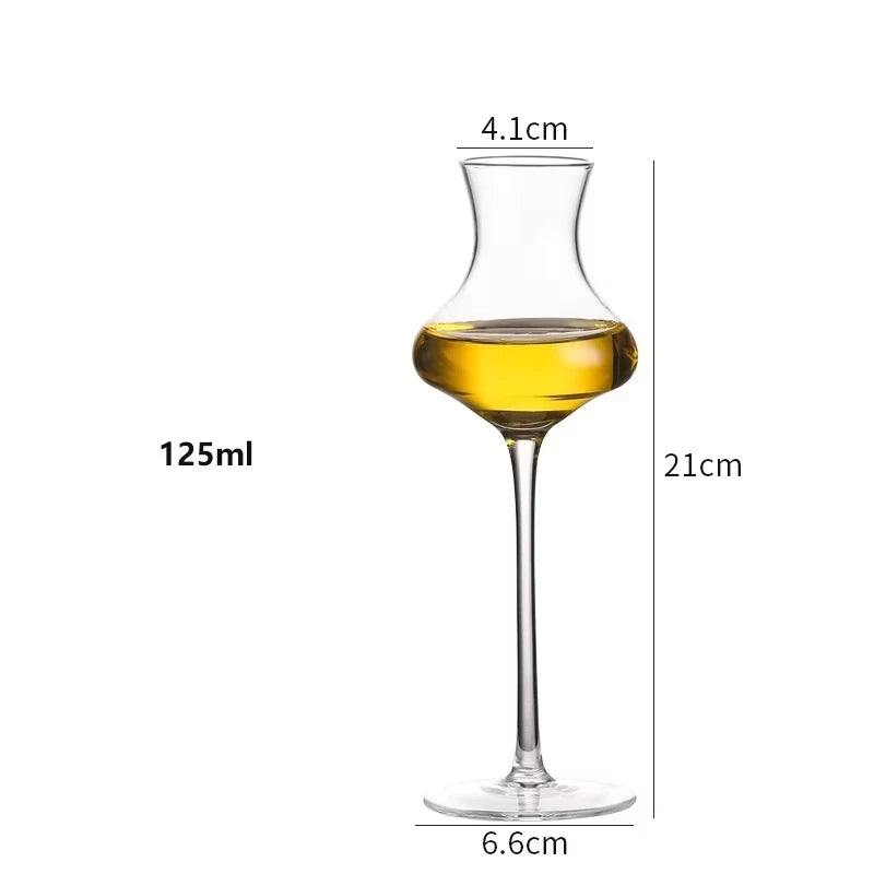 "Slender" crystal spirits glass front view on white background — 4.1 × 21cm — CL House Drinkware collection
