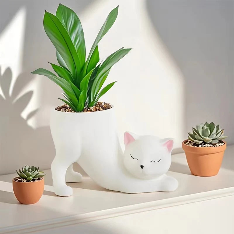 Cat tail flower pot

Cute cat succulent planter

Resin animal plant pot

Desktop cat decoration

Kawaii home accessories

Cat lover birthday gift UK

Creative succulent pot

Miniature animal planter

Office desk plant gift