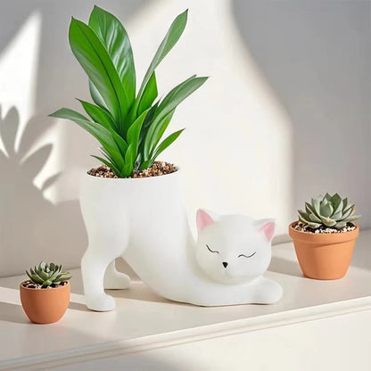 Cat tail flower pot

Cute cat succulent planter

Resin animal plant pot

Desktop cat decoration

Kawaii home accessories

Cat lover birthday gift UK

Creative succulent pot

Miniature animal planter

Office desk plant gift