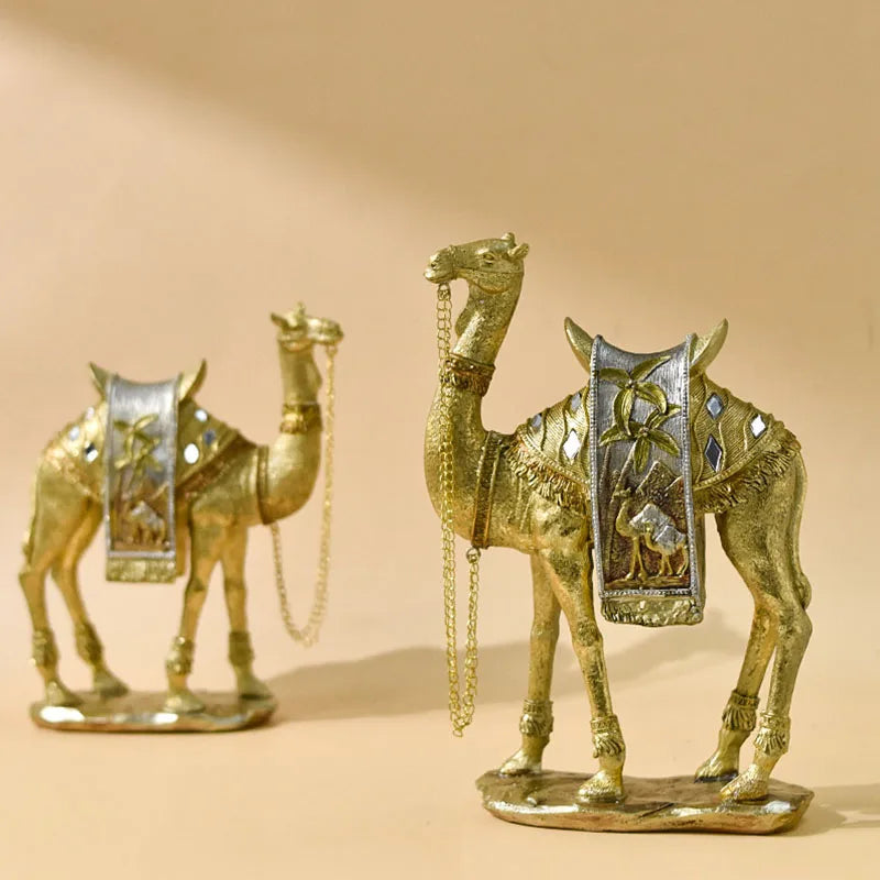Golden camel sculpture

Turkish home decor UK

Feng Shui wealth ornaments

Resin animal figurines

Luxury office desk decor

Middle Eastern interior accessories

Gold camel statue

Prosperity symbols for home

High-end shelf ornaments
