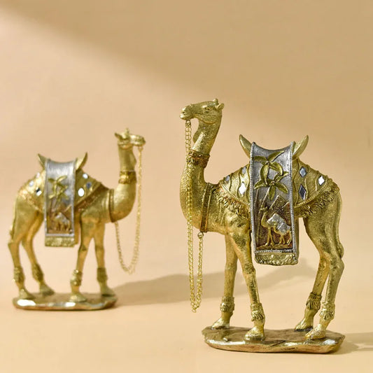 Golden camel sculpture

Turkish home decor UK

Feng Shui wealth ornaments

Resin animal figurines

Luxury office desk decor

Middle Eastern interior accessories

Gold camel statue

Prosperity symbols for home

High-end shelf ornaments