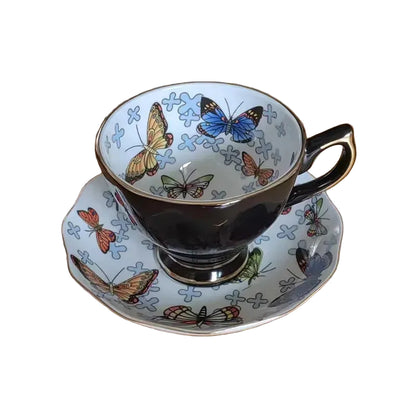 "Black bone china teacup..."
