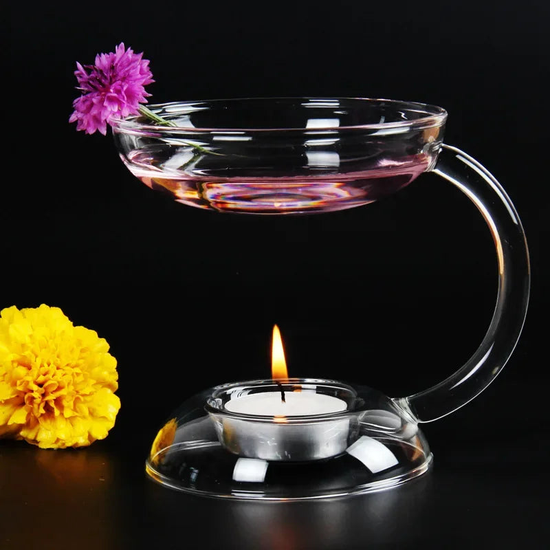 clarity bloom

glass oil burner

aromatherapy oil lamp

candle oil burner

essential oil diffuser

aroma furnace

hand-made glass

aromatherapy gifts