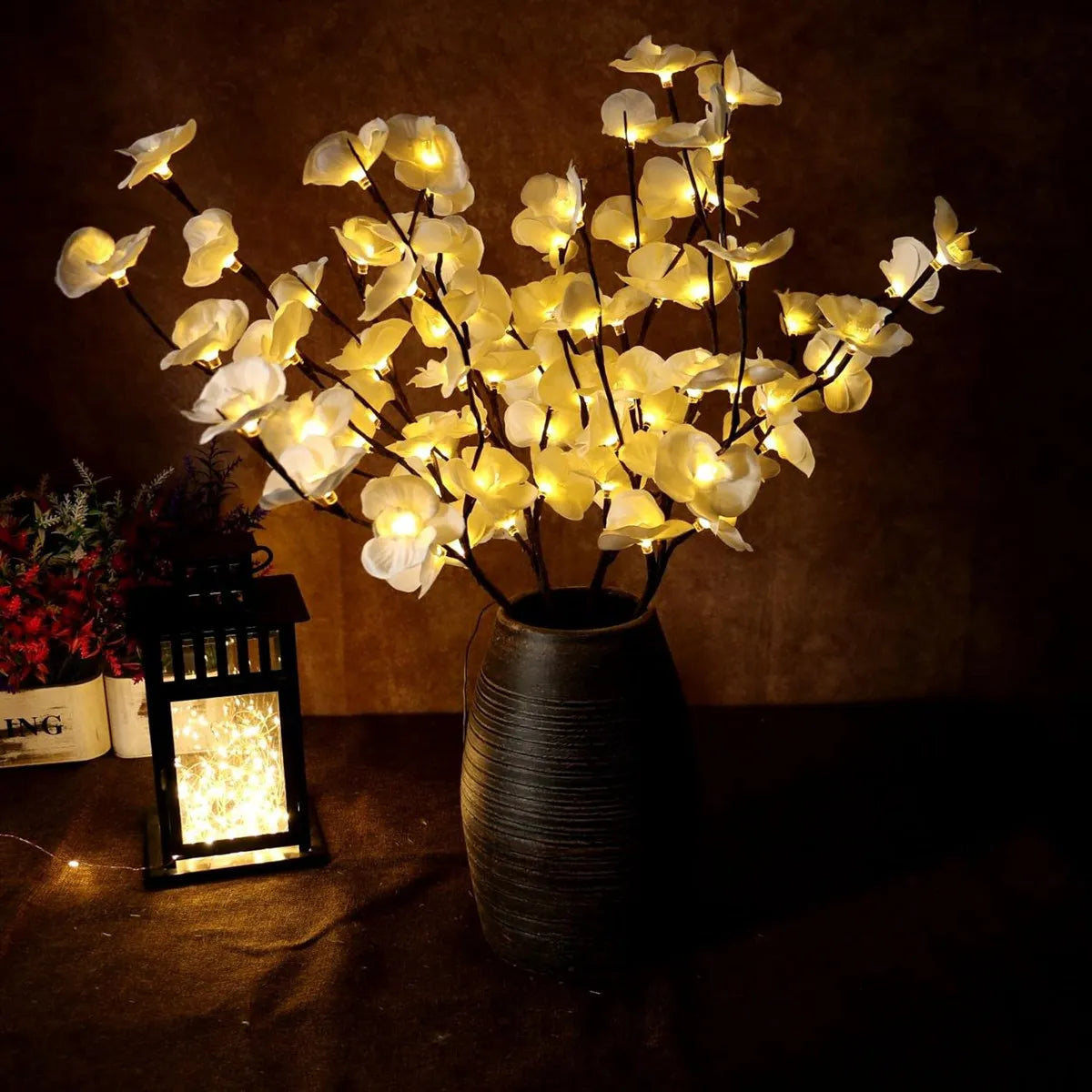 Artificial flower branch lights

White LED floral decor

Aesthetic room lighting UK

DIY wedding flower lights

Realistic lighted orchid stems

Bedroom ambient lighting

Decorative floral branches

Moth orchid room decor