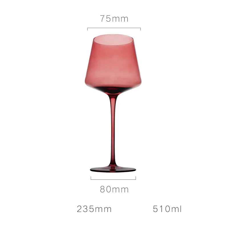  "Colour Bowl" crystal wine glass in Rosewood, wide bowl silhouette with coloured stem — CL House Drinkware collection