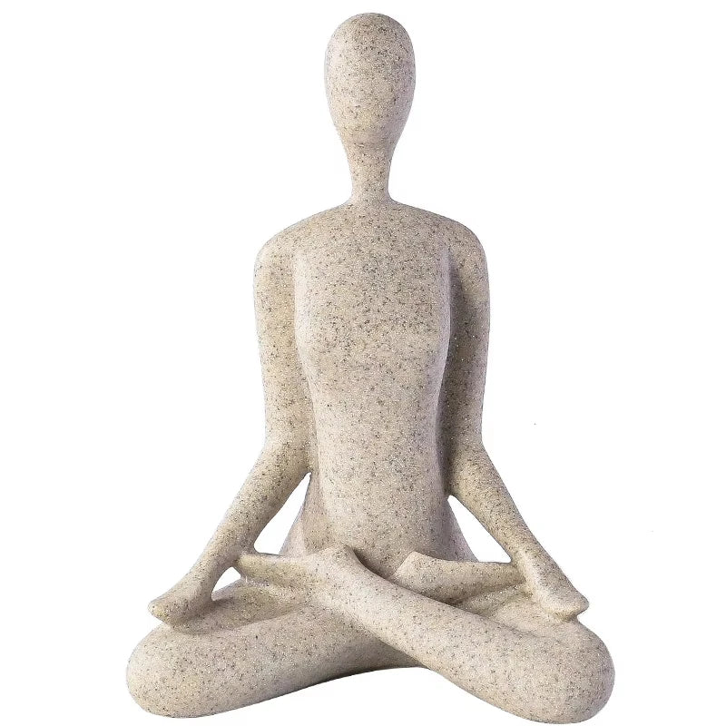 "Sand Form" Yoga Meditation Sculpture — Small, Lotus Pose, sandstone resin finish