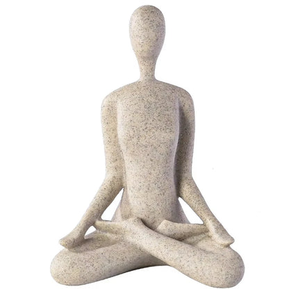 "Sand Form" Yoga Meditation Sculpture — Small, Lotus Pose, sandstone resin finish
