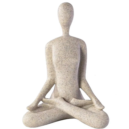 "Sand Form" Yoga Meditation Sculpture — Small, Lotus Pose, sandstone resin finish