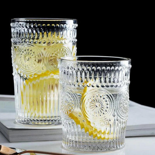 Glass Cups Cold Drink Cups Iced Coffee Iced Tea Cocktails Stylish Durable High-Quality