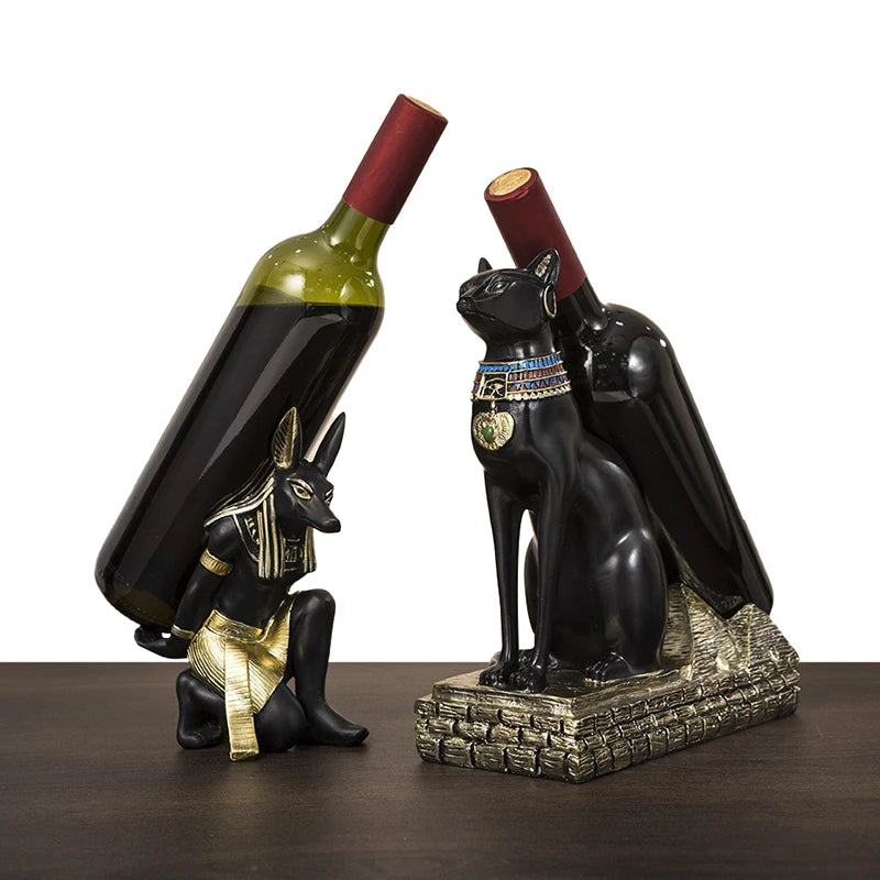 Anubis wine bottle rack

Bastet cat wine holder 

Egyptian bar ornaments

Ancient Egypt home decor

Resin wine bottle stand

Goddess Bastet statue wine rack

Mythological barware gifts

Luxury wine display stand

Artisanal Egyptian crafts