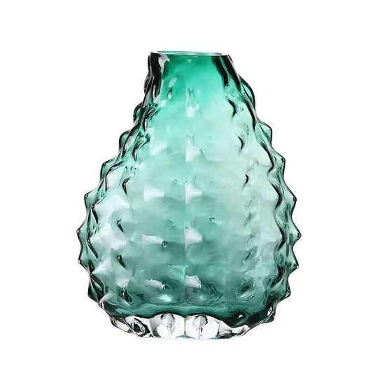  Glacier Peak textured glass vase in Ocean Teal, 22.5cm, white background