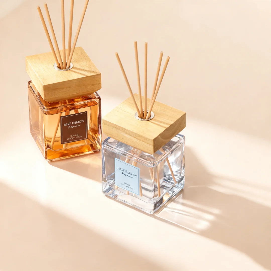 "Nordic Square" Reed Diffuser – 200ml square glass bottle with reed sticks, available in 4 fragrances | CL House