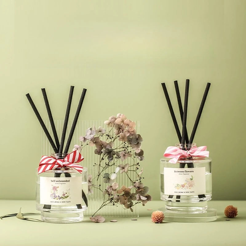 "Between Flowers" Reed Diffuser – Self Unbounded & Emerald Forest, glass bottles with black reeds | CL House