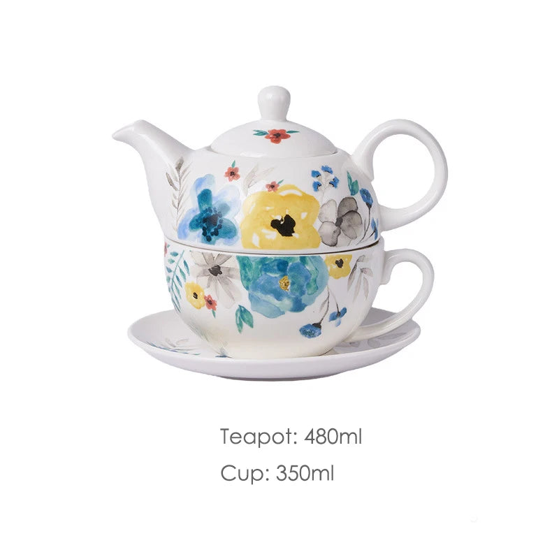  Folk Flowers:


"Floral porcelain Tea for One set with colourful folk flower pattern, teapot cup and saucer, 480ml — CL House Tea Time"