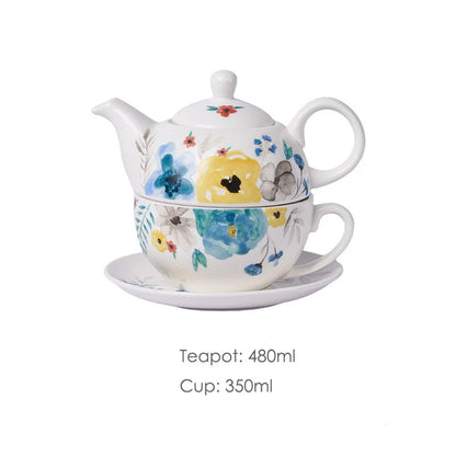  Folk Flowers:


"Floral porcelain Tea for One set with colourful folk flower pattern, teapot cup and saucer, 480ml — CL House Tea Time"