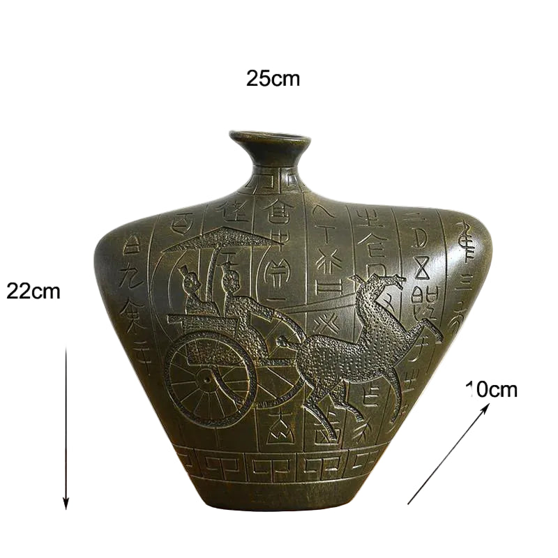 "Heritage" Yunnan ethnic ceramic vase, style 4, handcrafted folk art ornament, CL House