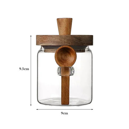 Tea storage with integrated spoon

Pantry organisation containers

Modern glass larder jars

Kitchen storage canister

Glass Storage Jar with Integrated Spoon

Glass spice jar with wooden lid

Glass jar for sugar and salt

Eco-friendly kitchen storage

Coffee bean storage jar

Airtight glass jar with spoon