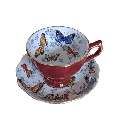 "Red bone china teacup..."