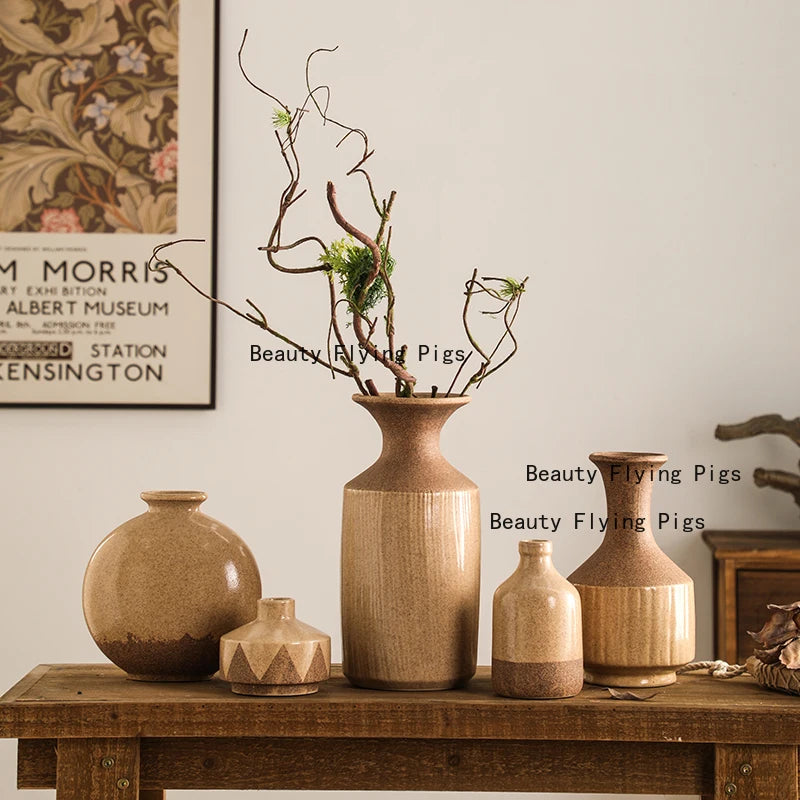 Chinese retro ceramic vase

High-end desktop ornament

Vintage dried flower planter

Luxury office decor

Oriental ceramic jar

Antique style home accessories

Dried floral vase UK

Artisanal pottery decoration

Niche living room ornaments