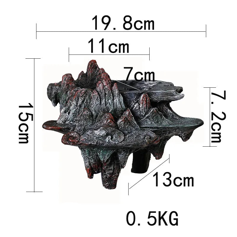 "Floating Rock" Bonsai Planter in Stone Grey — Small size, front view