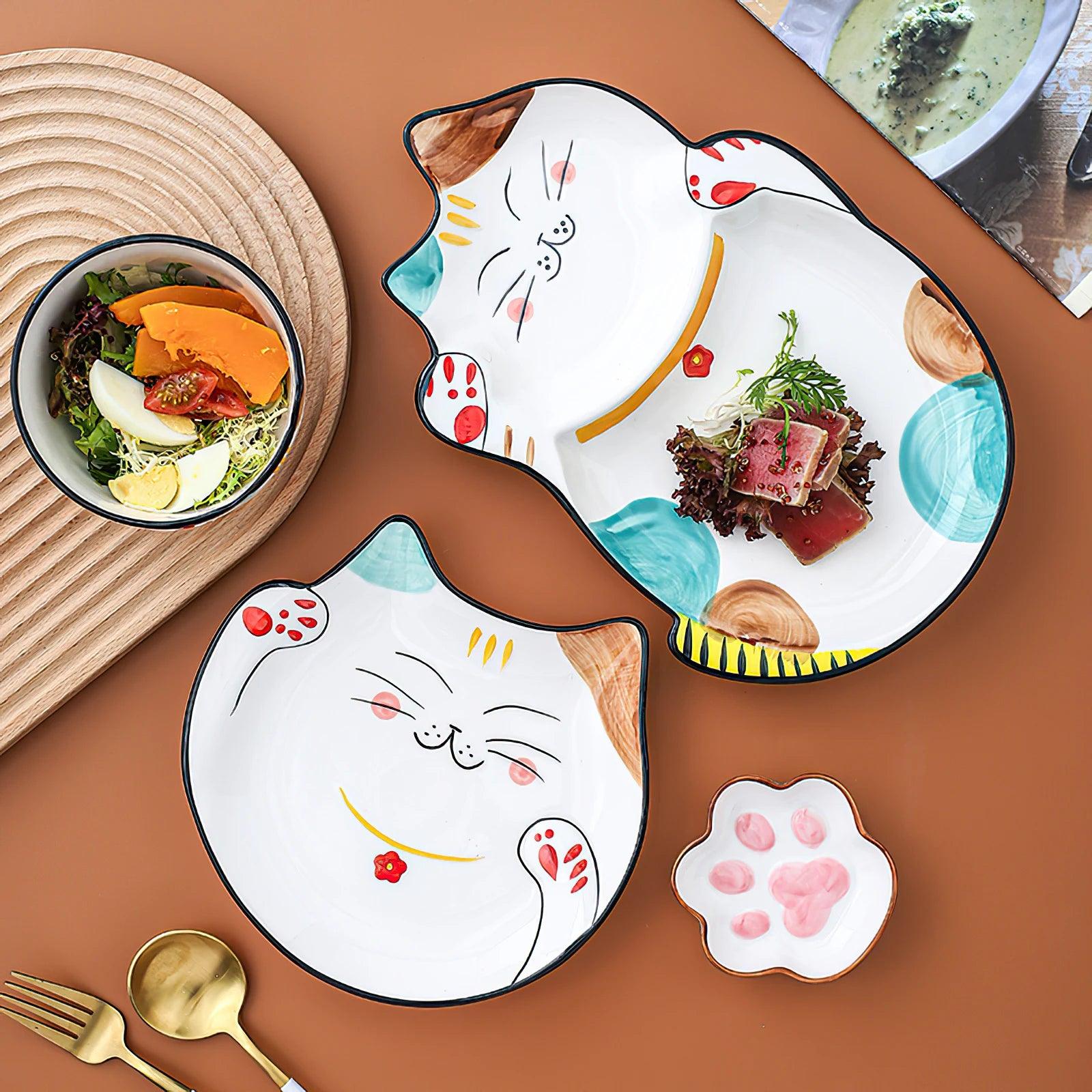 Kids Plate

Gift

Fun

Durable

Dishwasher Safe

Cute

Children's Dinnerware

Cartoon Cat Baby Ceramic Plate

Baby Plate