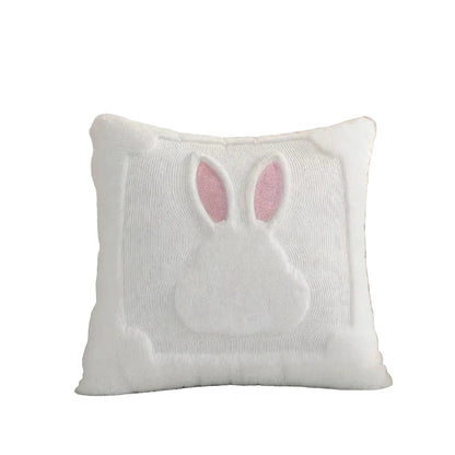 "Bunny Bloom" Soft Cartoon Pillow Cover